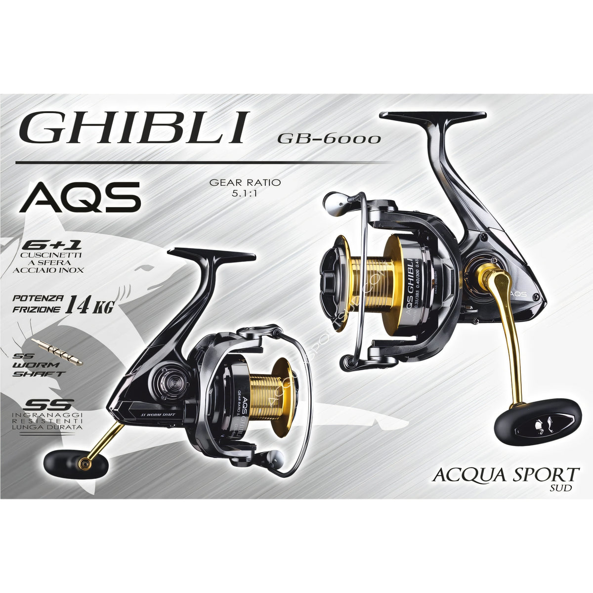 Mulinello AQS Ghibli GB-6000 per surf casting