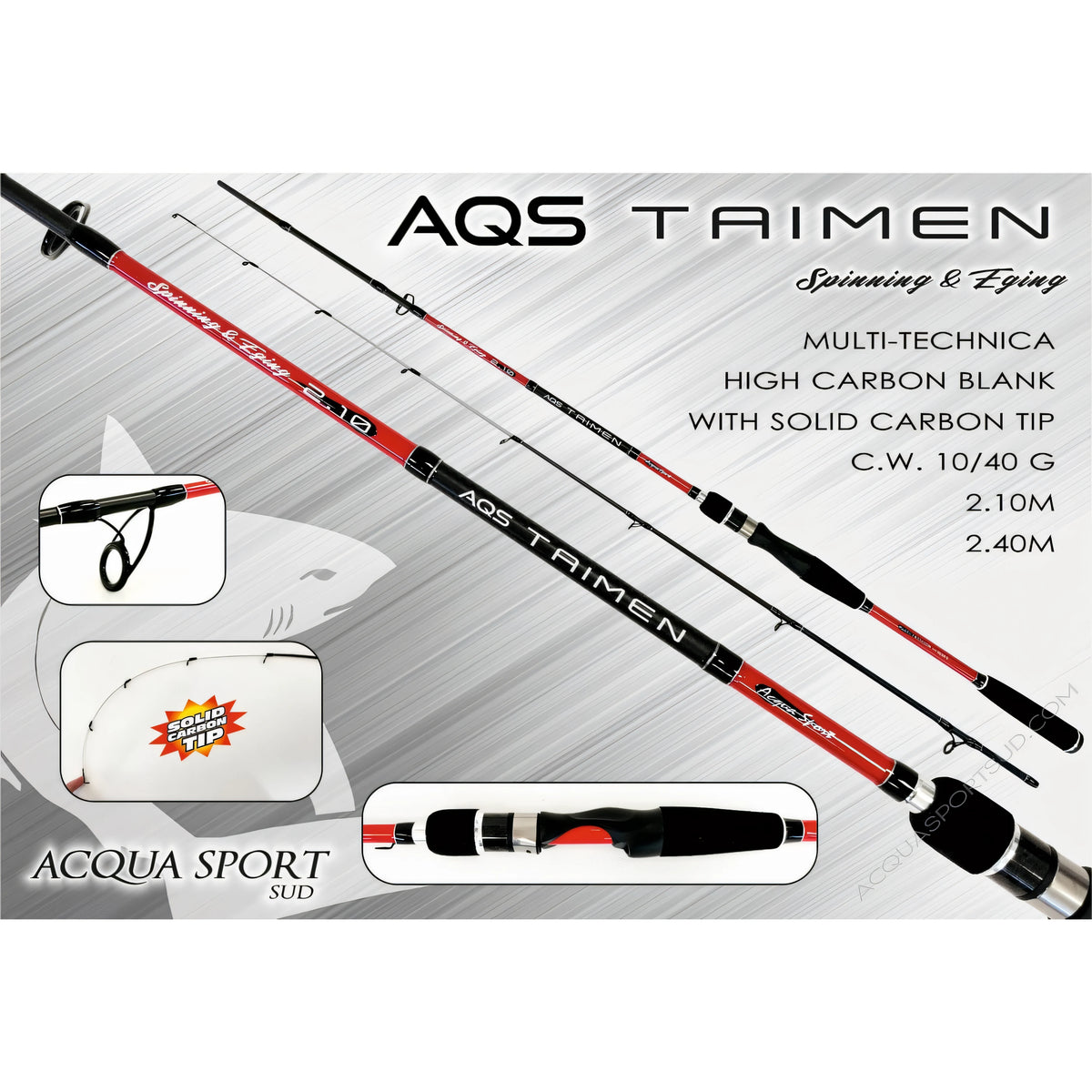 Canna da spinning ed eging AQS Taimen 2,10 m