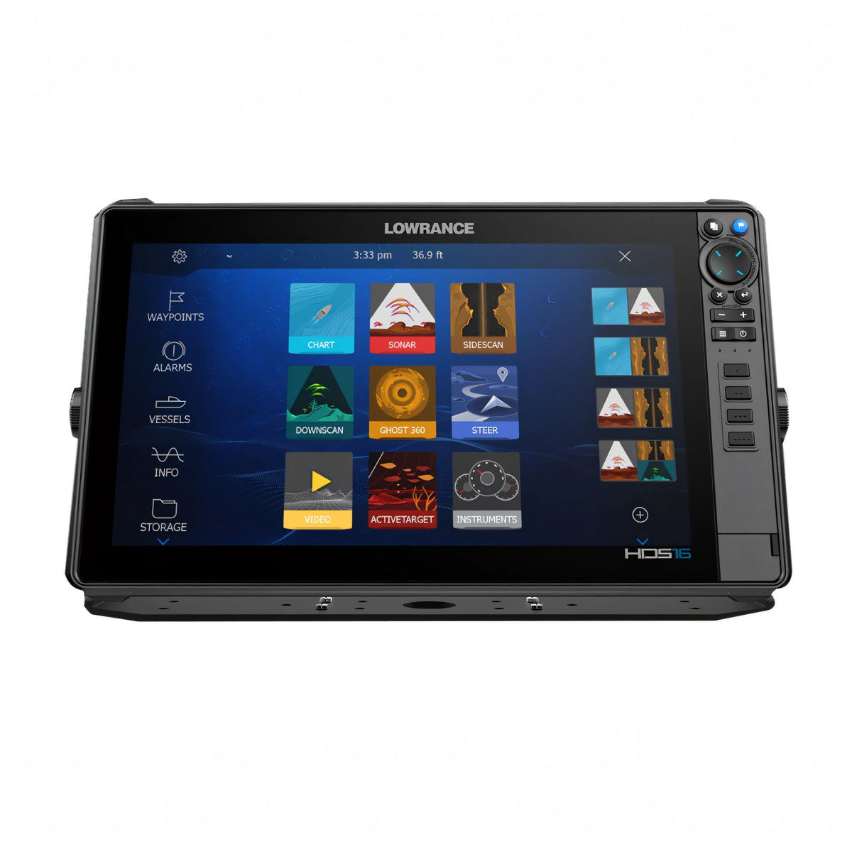 Ecoscandaglio chartplotter Lowrance HDS PRO display frontale con cartografia e sonar
