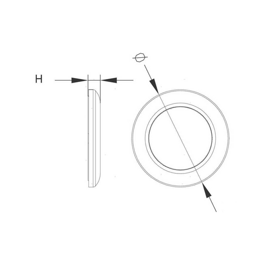 Luce di cortesia LED per barca modello Round Top in acciaio inox, forma tonda, montaggio a superficie. misure