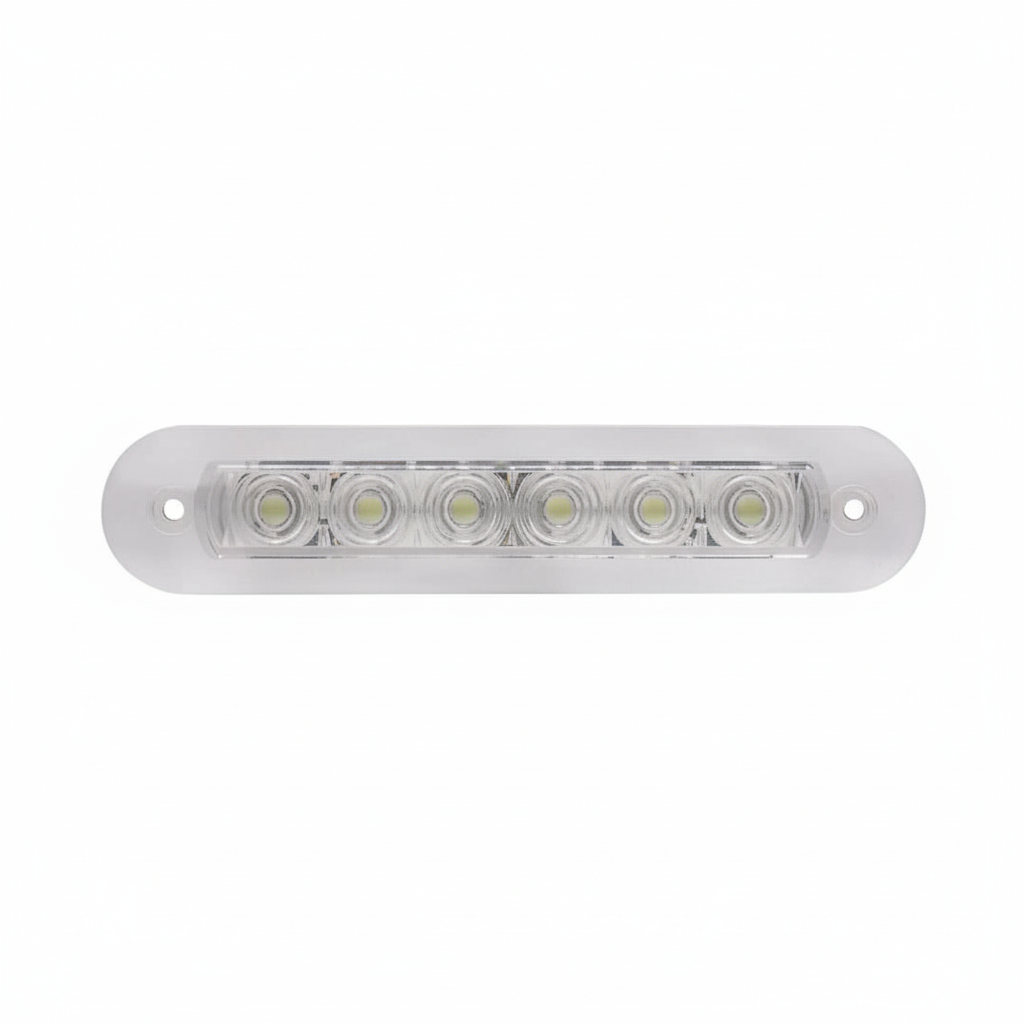 Plafoniera strip LED rettangolare a incasso, impermeabile IP67, luce bianco naturale per barca e ambienti esterni.