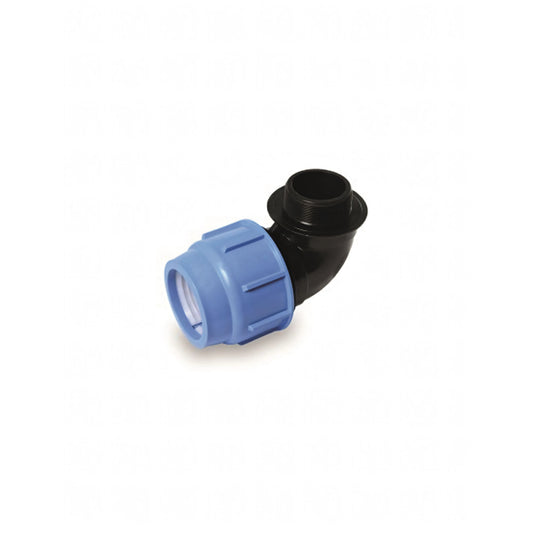 Gomito a 90° maschio per tubo in polietilene, Ø 25 mm con derivazione filettata 3/4 pollice