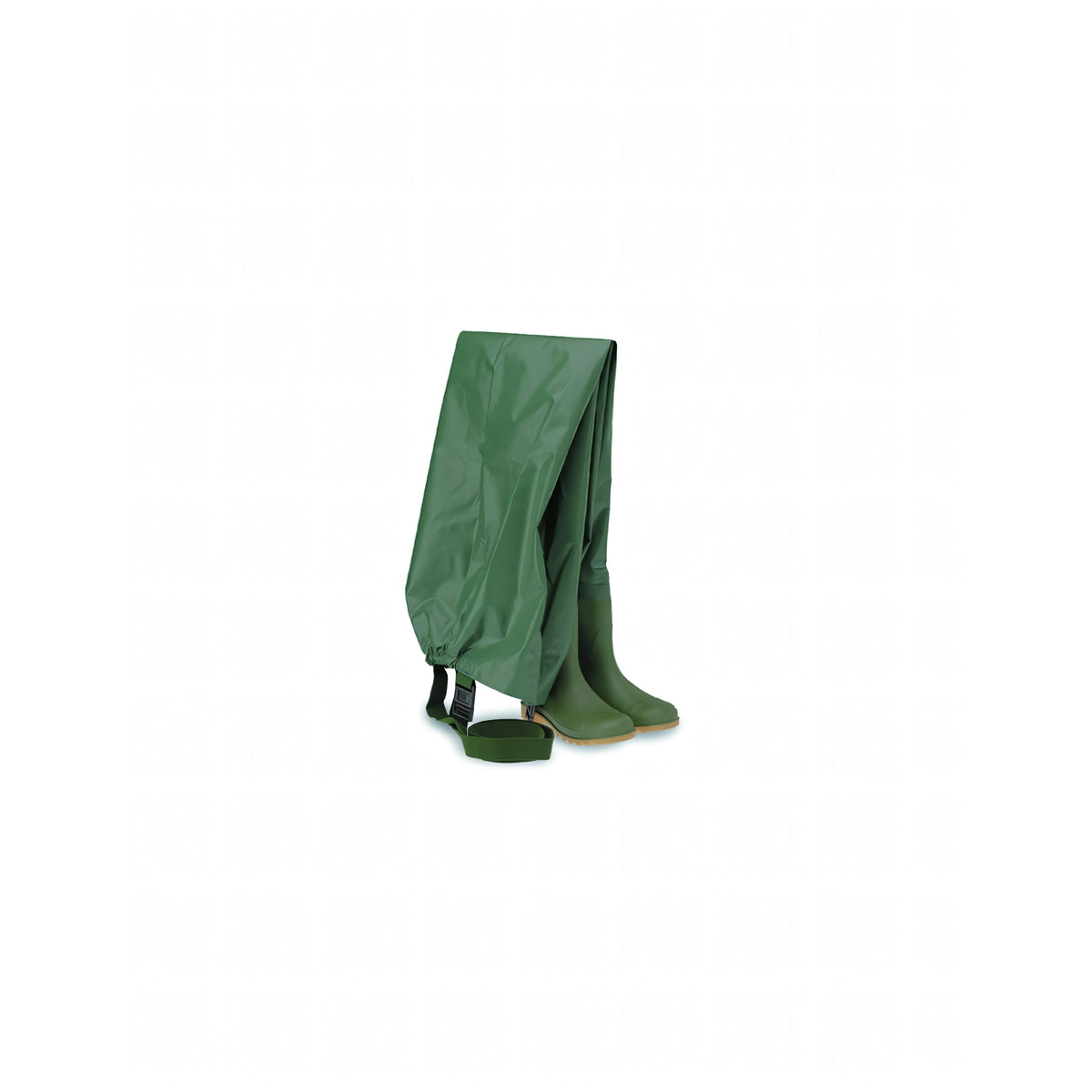 Stivali in PVC tuttacoscia verdi con cosciale rinforzato