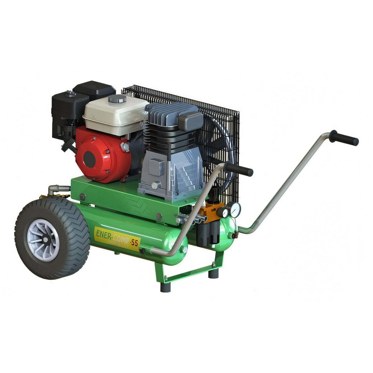 Motocompressore a benzina Enercomp 55GP con motore Honda GP160 e serbatoio tandem