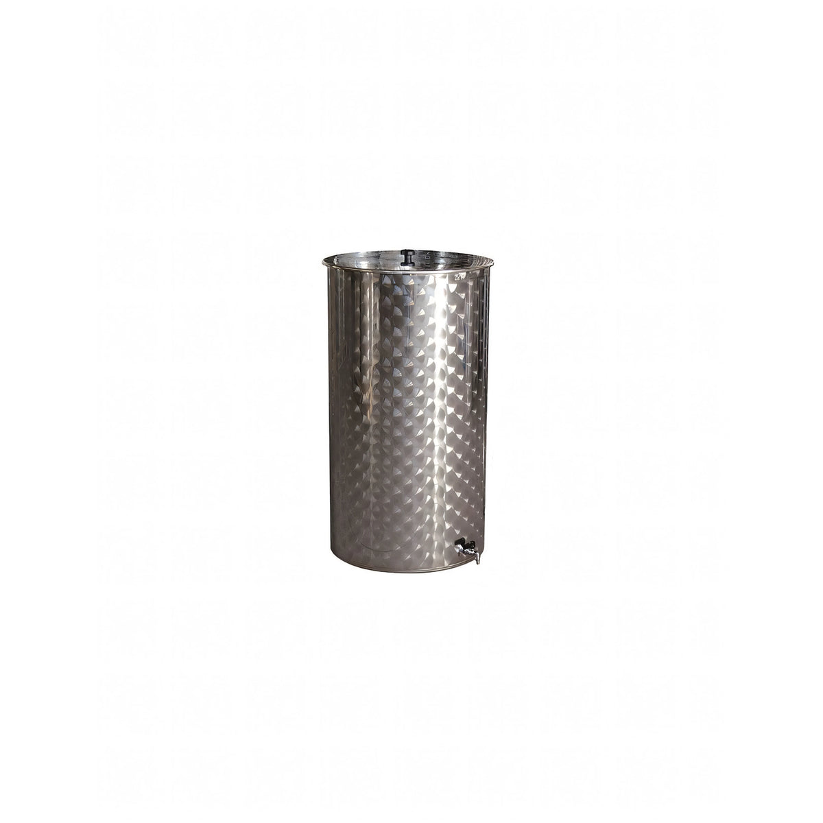 Bidone tino in acciaio inox con coperchio e rubinetto, 100 litri