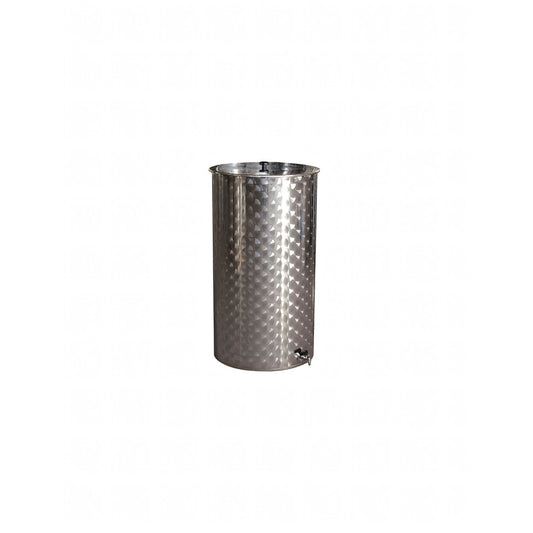 Bidone tino in acciaio inox con coperchio e rubinetto, 100 litri
