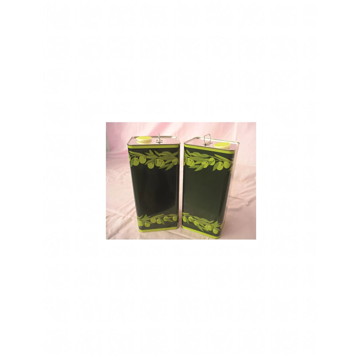 Lattina in banda stagnata con tappo per olio d'oliva, 2 litri