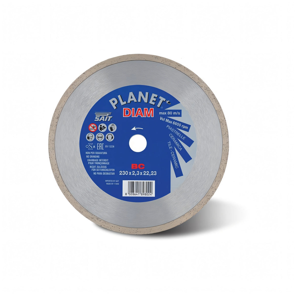 Disco diamantato SAIT Planet-Diam BC Tile a corona continua 115 mm