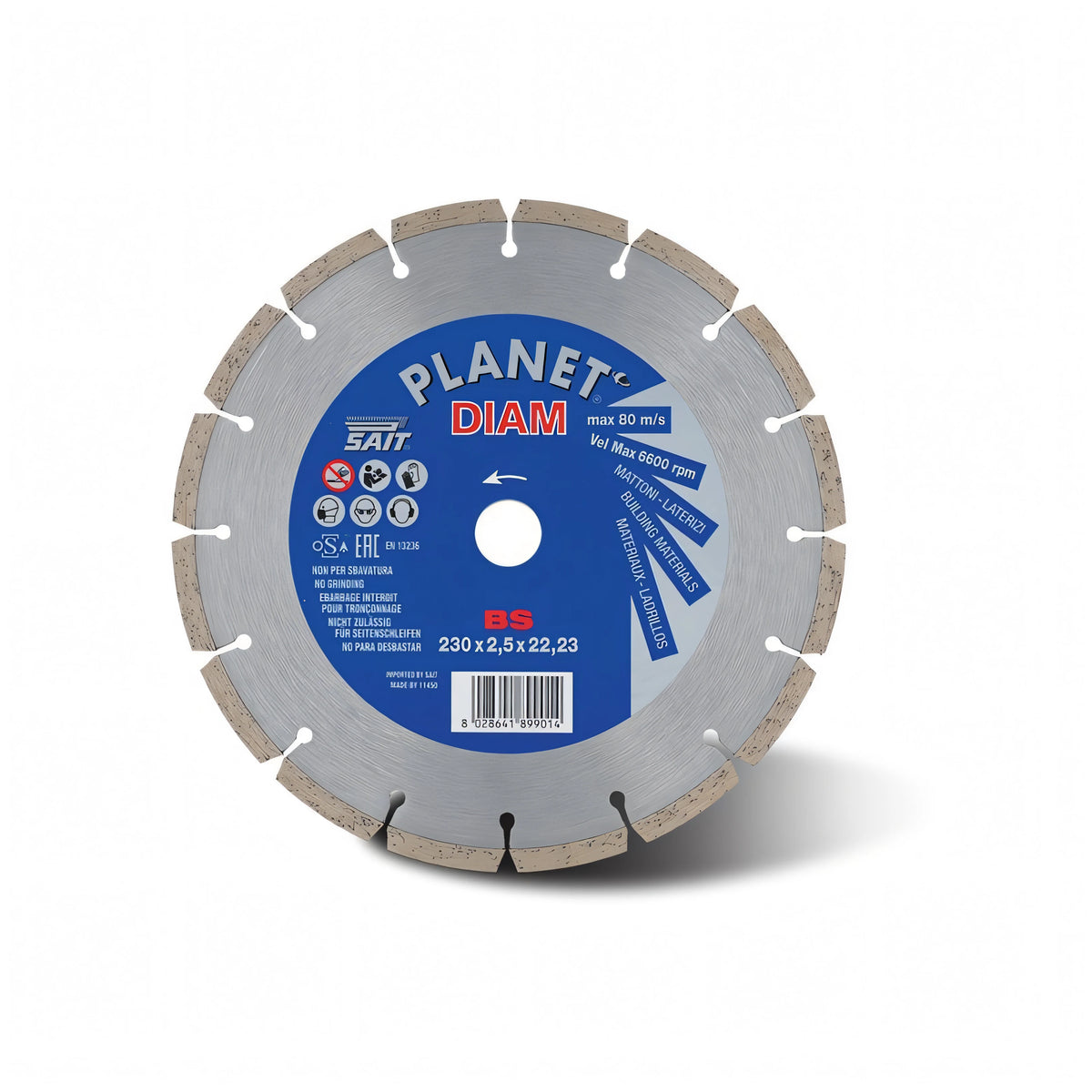 Disco diamantato SAIT Planet-Diam BS a segmenti sinterizzati 230 mm