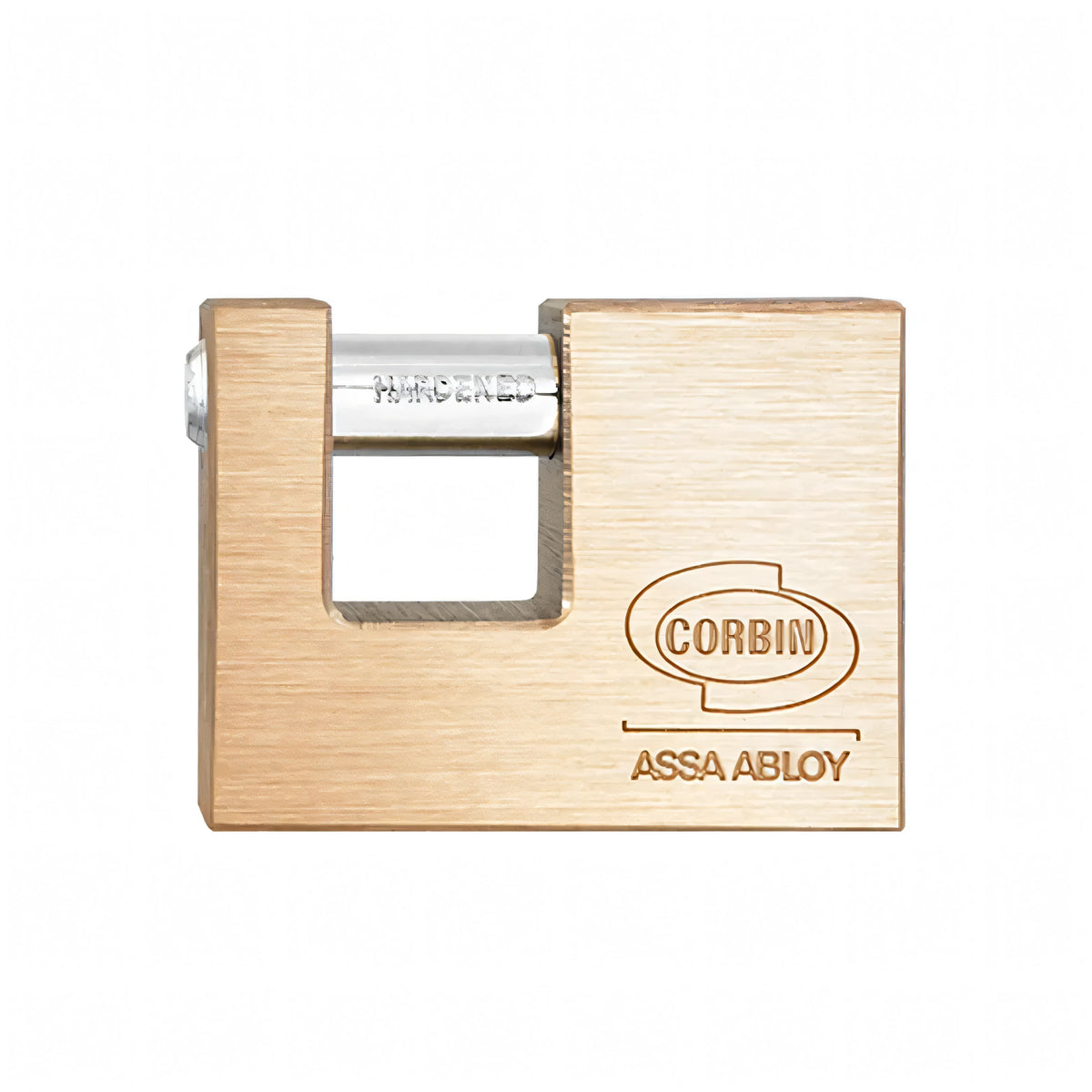 Lucchetto rettangolare Corbin a baionetta in ottone satinato, 50 mm