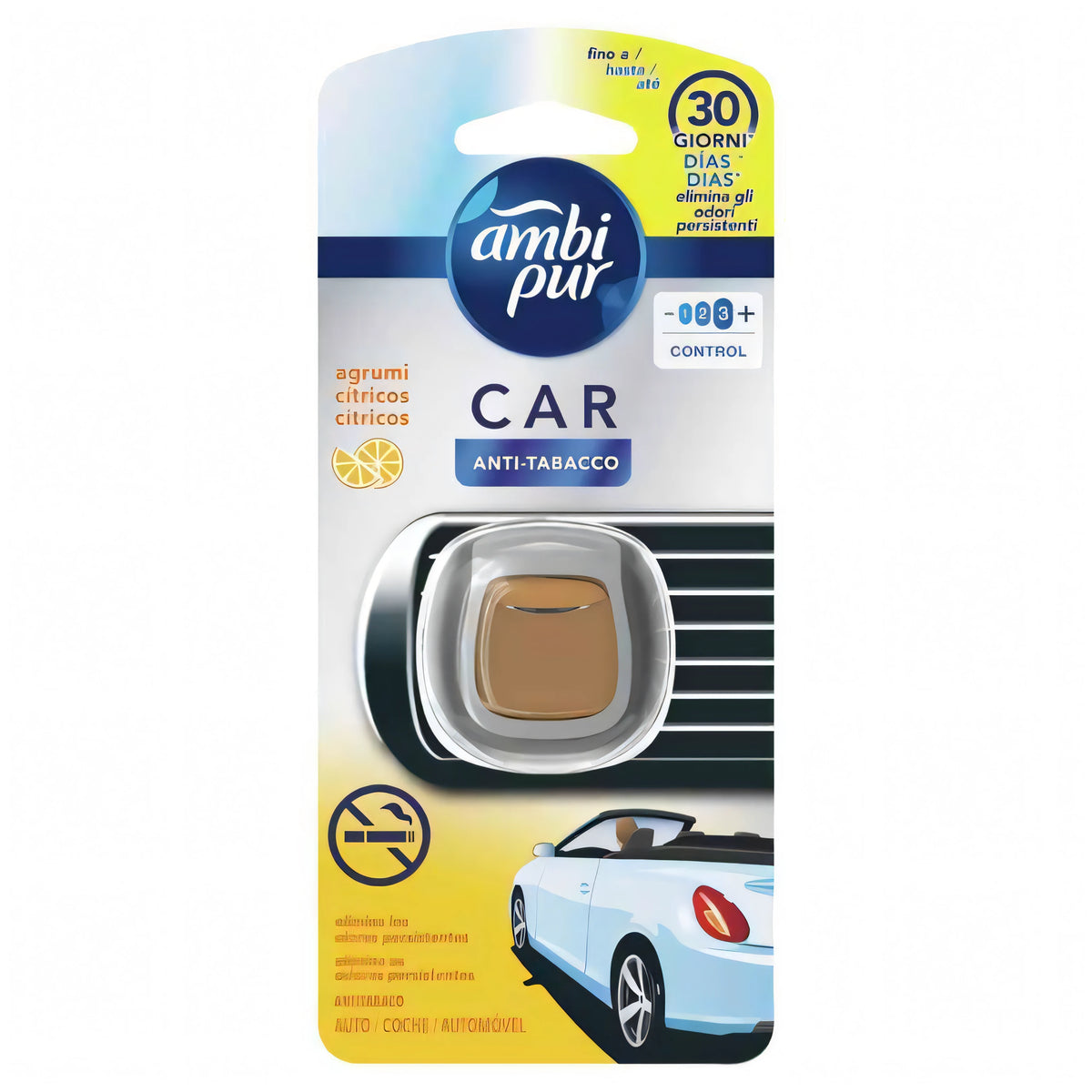 Deodorante per auto Ambi Pur Car usa e getta, fragranza Anti Tabacco