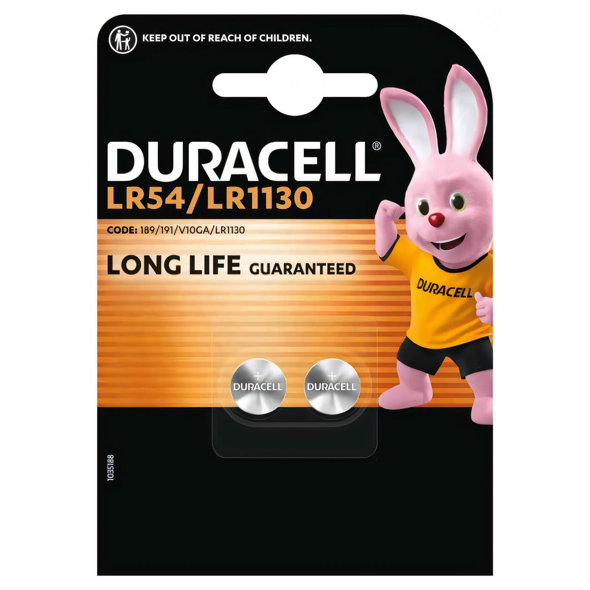 Blister di pile a bottone alcaline Duracell Specialty formato LR54, 2 pezzi