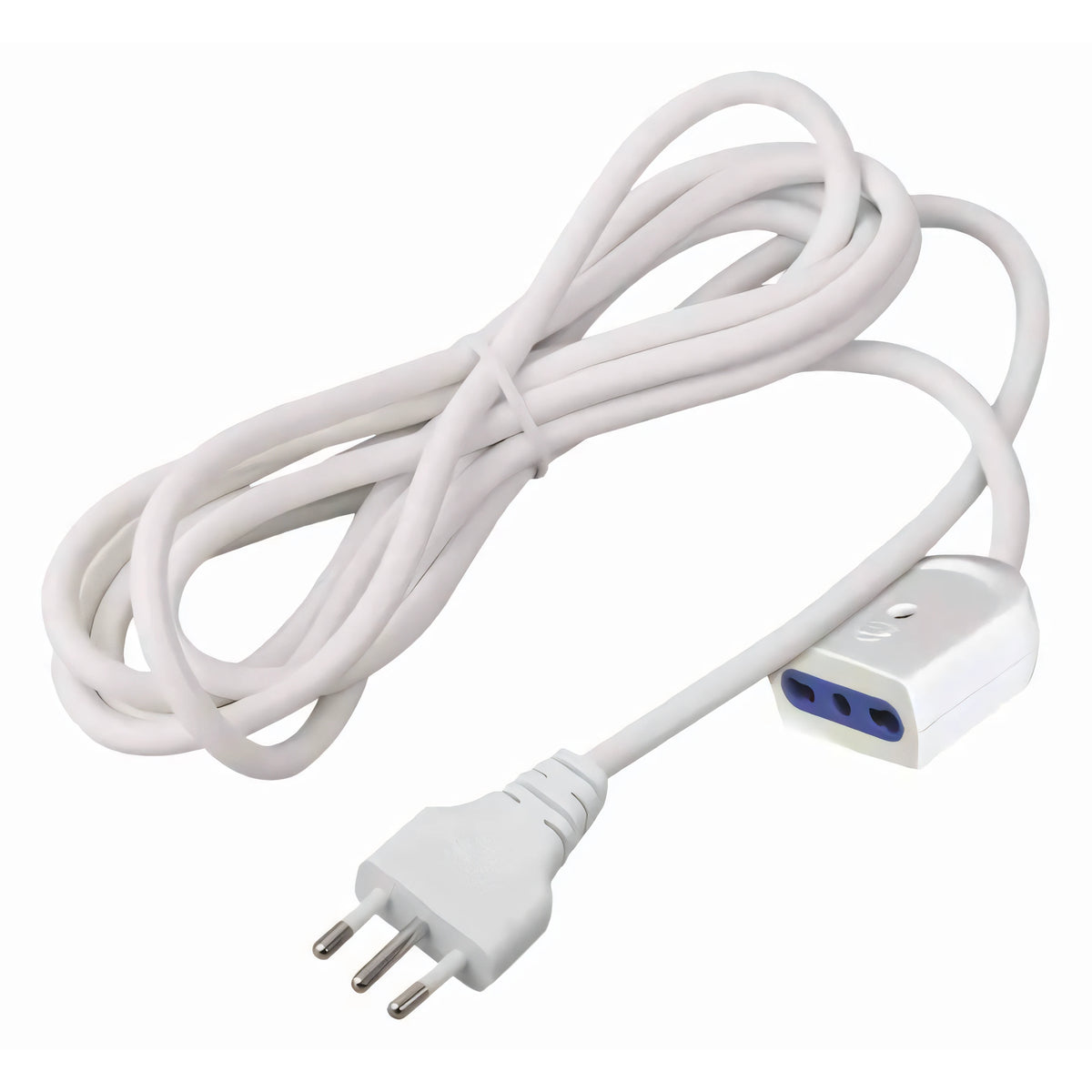 Prolunga elettrica lineare Luce Quadra bianca 3 metri con spina 16A bipasso