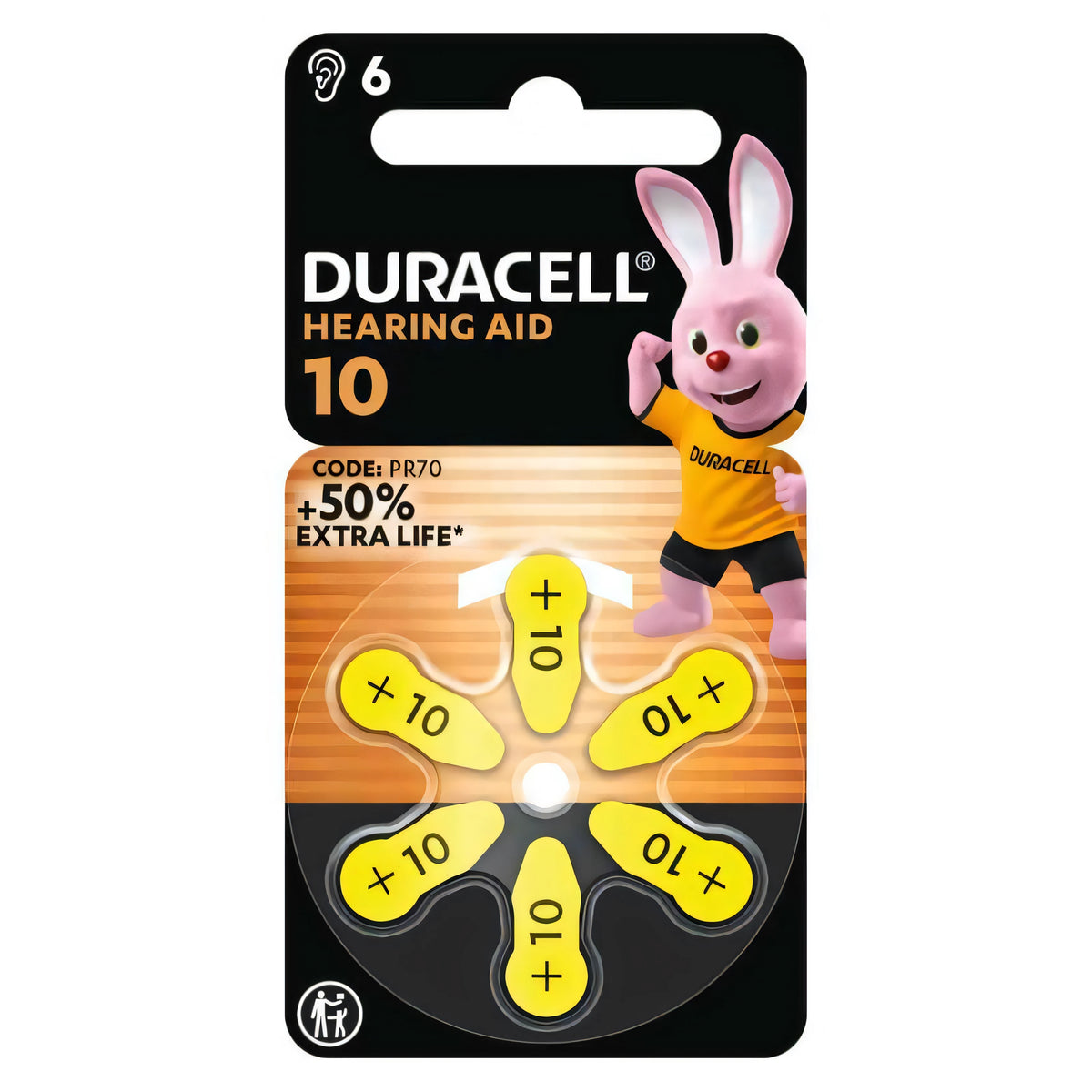 Pila a bottone Duracell formato 10 (PR70) per apparecchi acustici