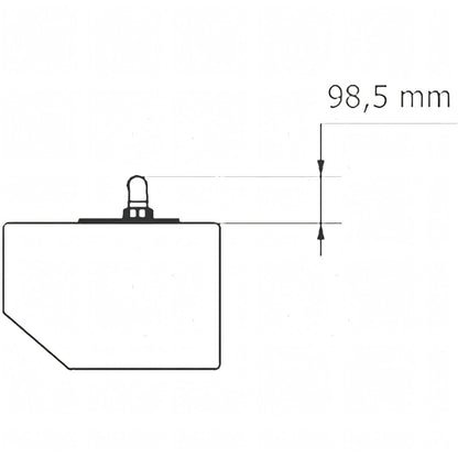 Serbatoio acqua CAN laterale in polietilene, disegno con quote di ingombro