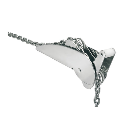 Musone a Ribalta Pesante Classic Osculati in Acciaio Inox 304 Lucidato con Catena - Vista Laterale