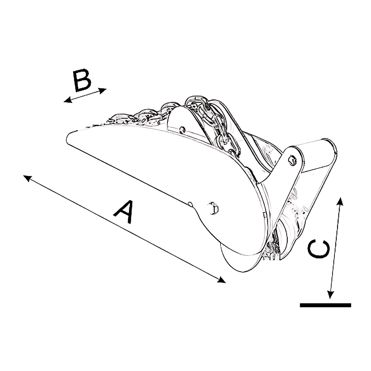 Musone a Ribalta Pesante Classic Osculati - Schema Tecnico Dimensioni A B C