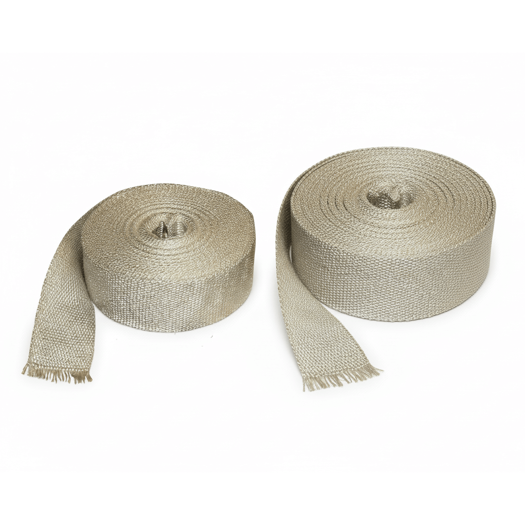 Nastro isolante ceramico H100mm beige per alte temperature, due rotoli in fibra intrecciata