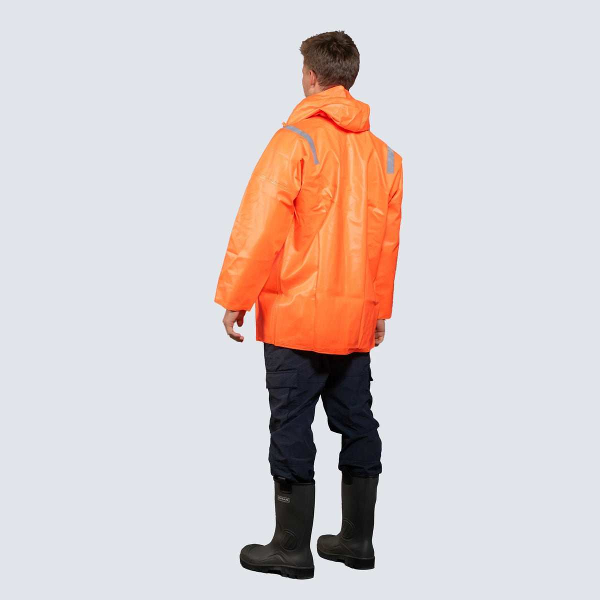 OCEAN® Hurricane, casacca antipioggia in PVC 560 g/m², colore arancio fluo