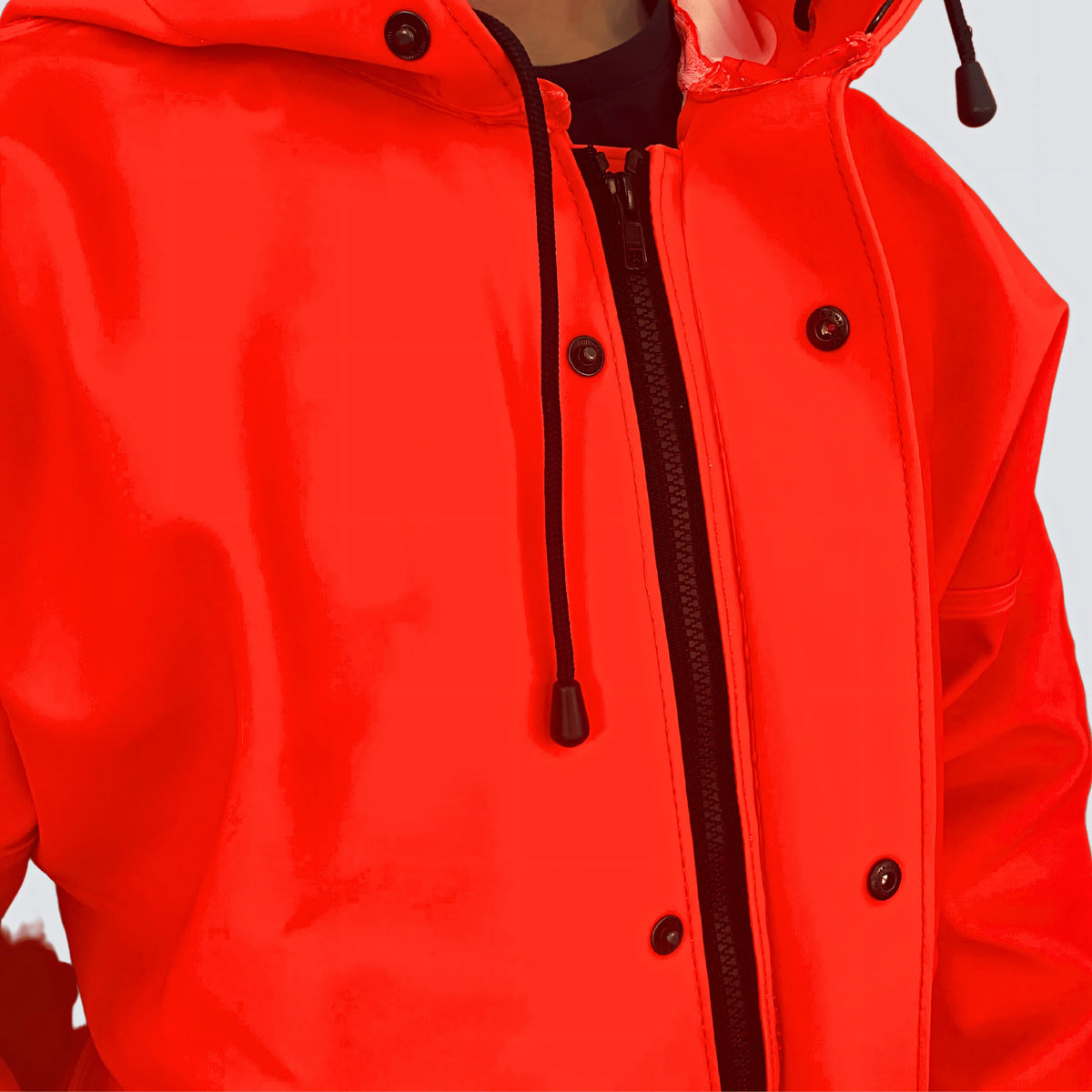 OCEAN® Weather Heavy, giacca antipioggia in PVC 700 g/m², colore arancio fluo