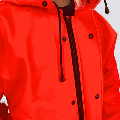 OCEAN® Weather Heavy, giacca antipioggia in PVC 700 g/m², colore arancio fluo