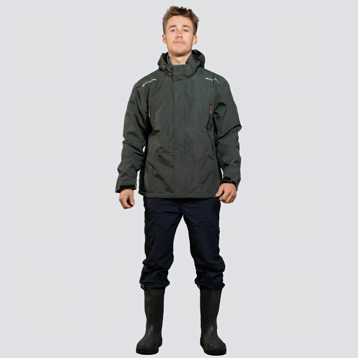OCEAN® Outdoor High Performance, giacca impermeabile in poliestere riciclato con membrana TPU, colore verde oliva