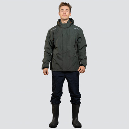 OCEAN® Outdoor High Performance, giacca impermeabile in poliestere riciclato con membrana TPU, colore verde oliva