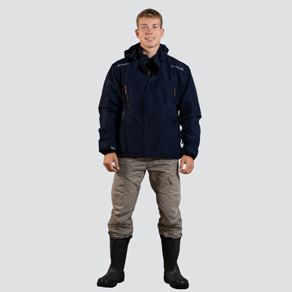 OCEAN® Outdoor High Performance, giacca impermeabile in poliestere riciclato con membrana TPU, colore blu navy
