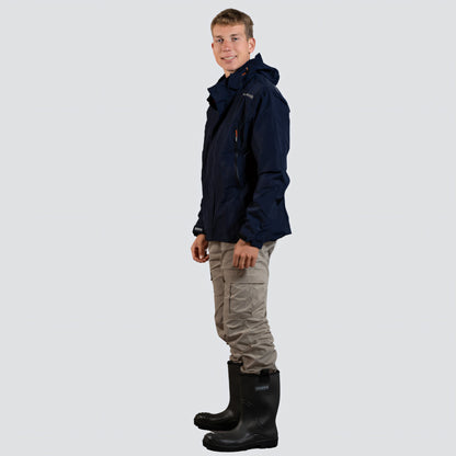 OCEAN® Outdoor High Performance, giacca impermeabile in poliestere riciclato con membrana TPU, colore blu navy