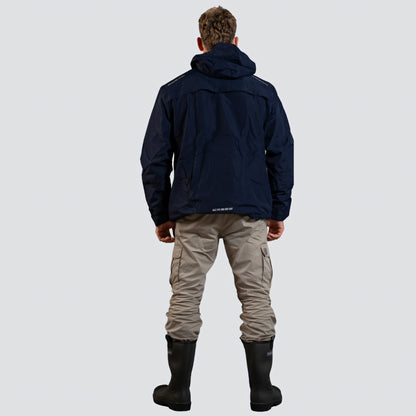 OCEAN® Outdoor High Performance, giacca impermeabile in poliestere riciclato con membrana TPU, colore blu navy