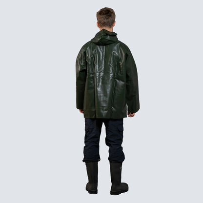 OCEAN® Offshore Heavy, giacca da lavoro in PVC ignifugo, colore verde oliva