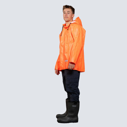 OCEAN® Offshore Heavy, giacca da lavoro in PVC ignifugo, colore arancio fluo