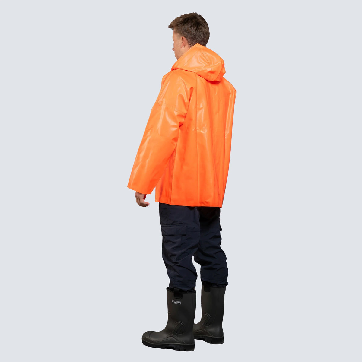 OCEAN® Offshore Heavy, giacca da lavoro in PVC ignifugo, colore arancio fluo