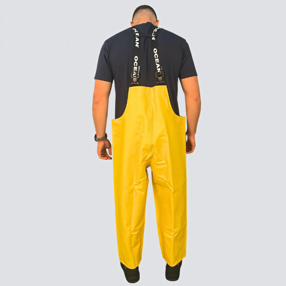 OCEAN® Offshore Heavy Bib & Braces, salopette da lavoro in PVC ignifugo, colore giallo