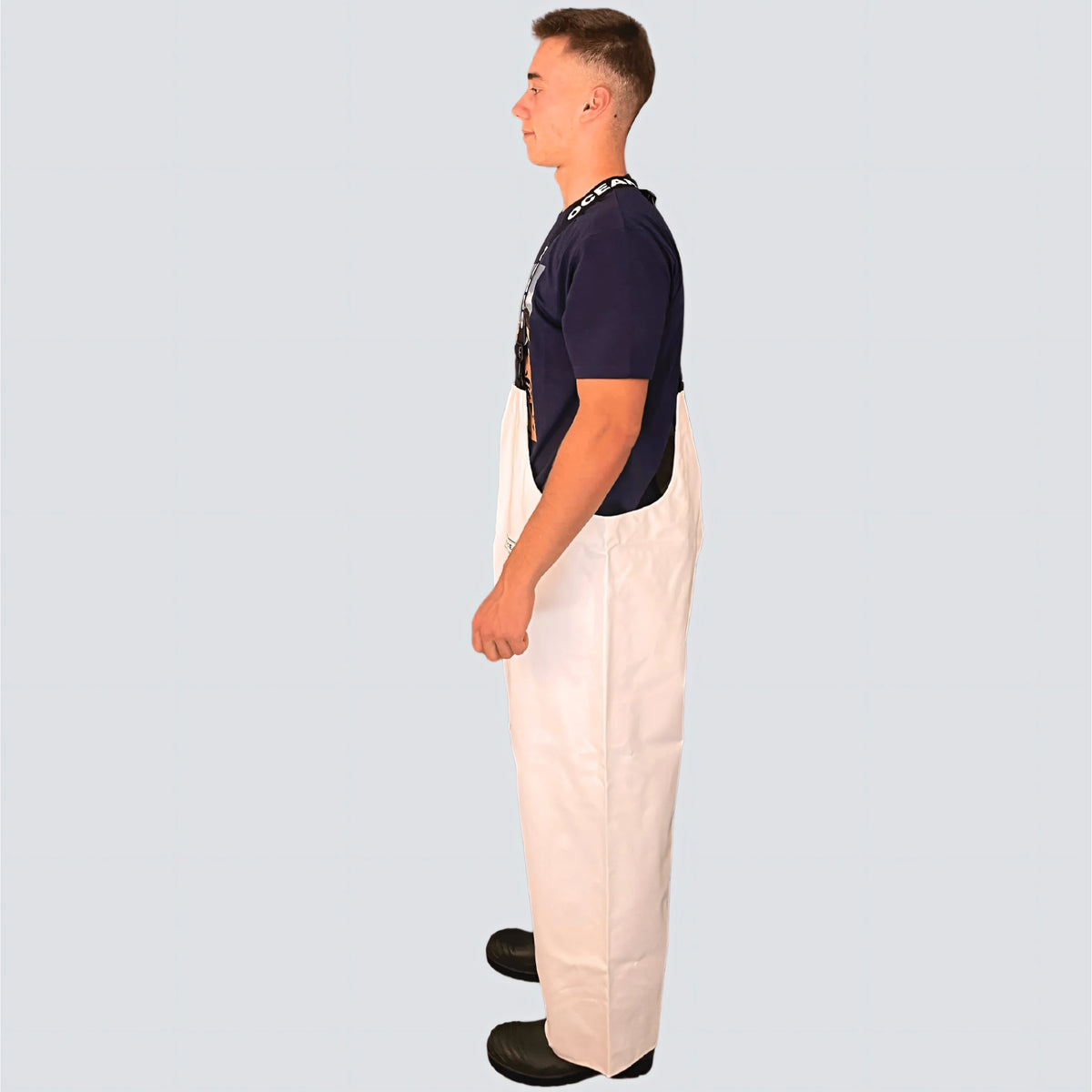 OCEAN® Offshore Heavy Bib & Braces, salopette da lavoro in PVC ignifugo, colore bianco