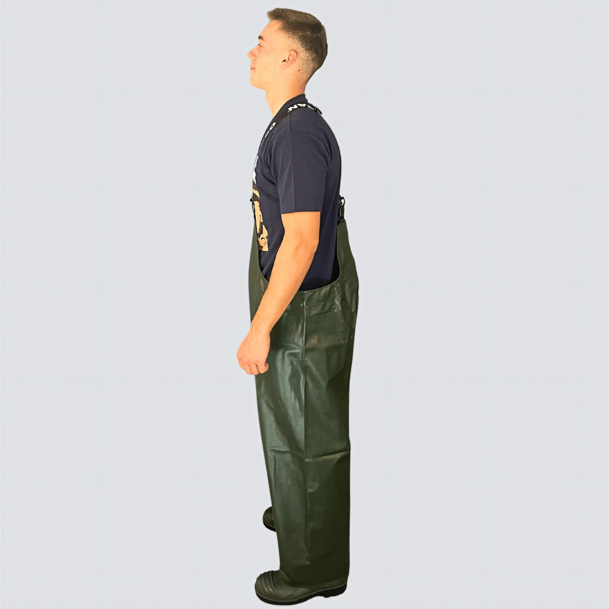 OCEAN® Offshore Heavy Bib & Braces, salopette da lavoro in PVC ignifugo, colore verde oliva
