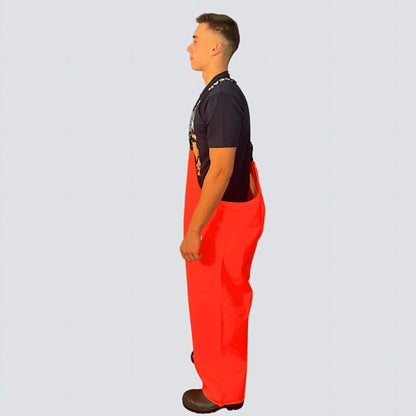 OCEAN® Offshore Pro Bib & Braces, salopette da lavoro in PVC ignifugo, colore arancio fluo