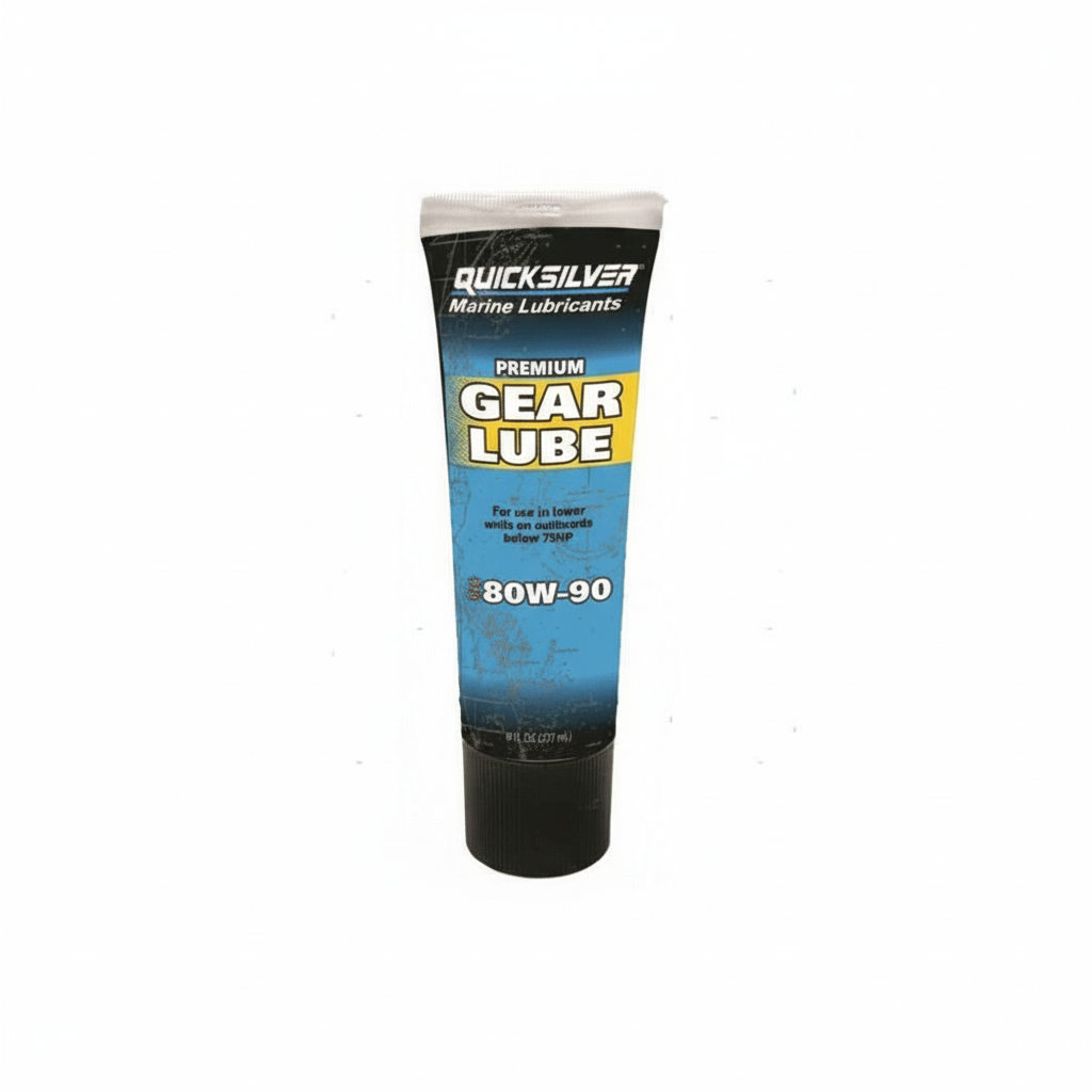 Olio piede Quicksilver® SAE 80W-90 Gear Lube Premium Blend per motori fuoribordo e gruppi poppieri (no Bravo). 237 ml.