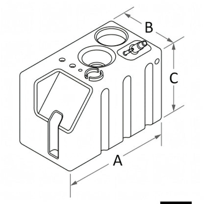 Disegno quotato kit serbatoio acqua Osculati 222 L con autoclave