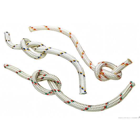 Scotta doppia treccia in poliestere Ø 14 mm sfondo bianco con segnalino colorato