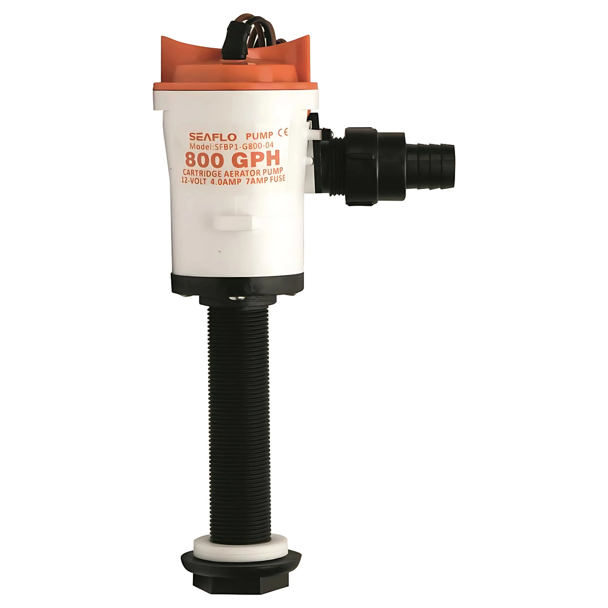 Pompa ossigenatore SeaFlo 800 GPH con pescante dritto per vasca del vivo.