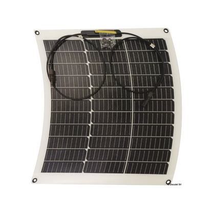 Pannello solare flessibile Osculati ultra-sottile con celle monocristalline aerospaziali ad alta efficienza e connettori MC4. 45W604x536x2_5mm