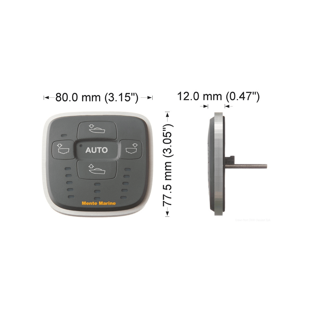 Scheda tecnica pannello controllo flap Mente Marine ACS-R con dimensioni 80x77,5x12mm
