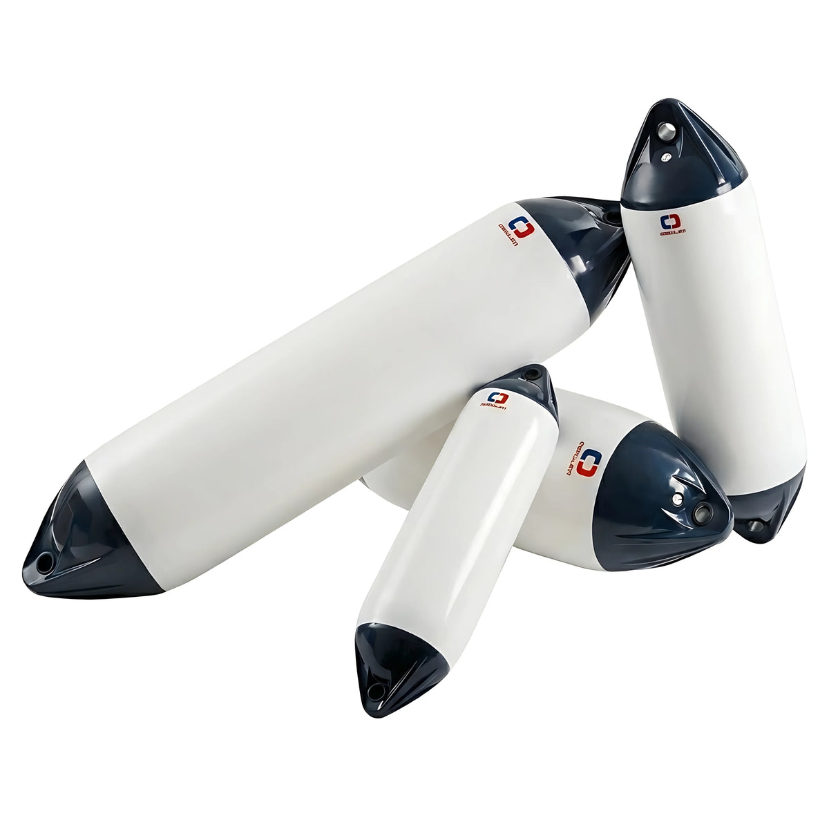 Parabordi serie Heavy Duty in PVC morbido corpo bianco testa blu disponibili in 9 misure da OF1 a OF8