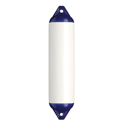 Parabordo Dockside FD Smooth 610 x 150 mm corpo bianco testa blu per ormeggi su pali e banchine in cemento