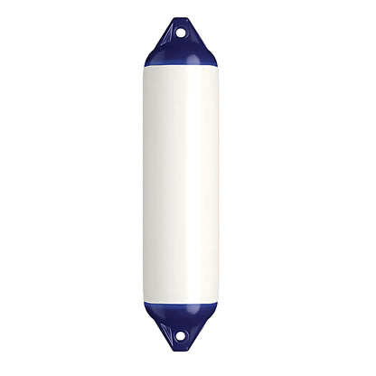 Parabordo Dockside FD Smooth 610 x 210 mm corpo bianco testa blu per ormeggi gravosi su banchine e pali
