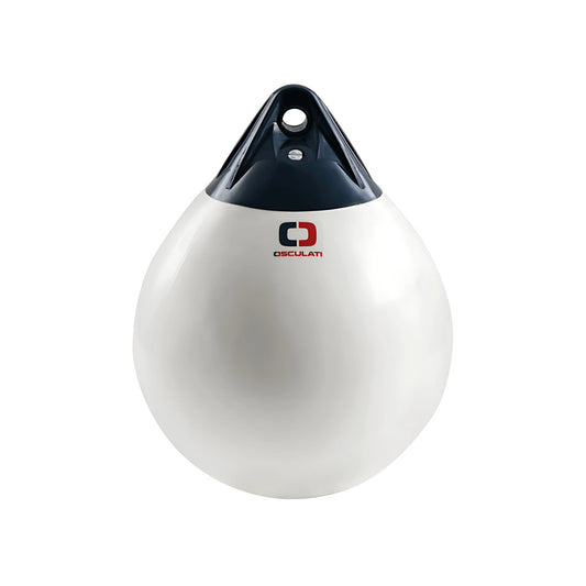 Parabordo sferico Heavy Duty in PVC morbido corpo bianco testa blu disponibile in 4 misure OA1 OA2 OA3 OA4