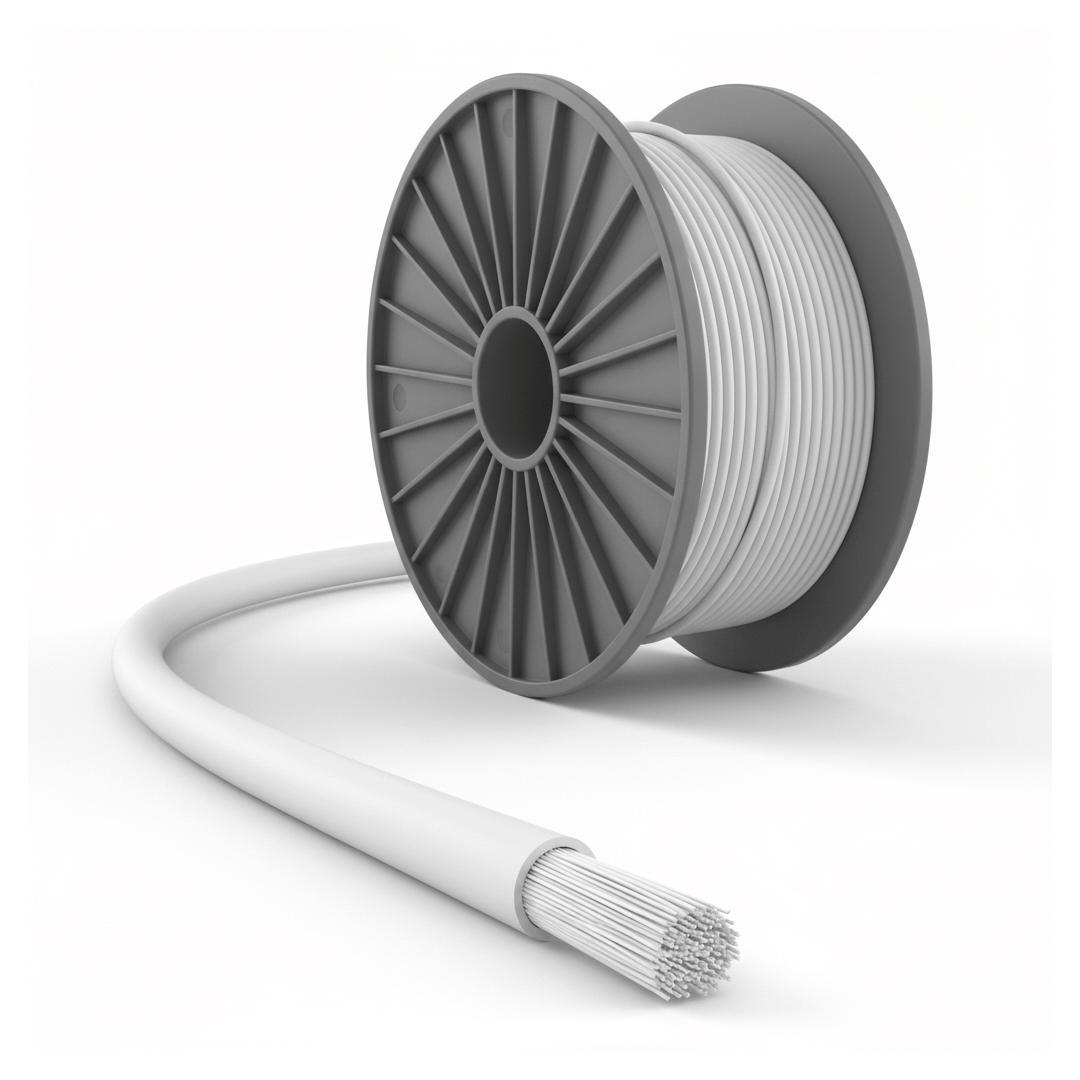 Bobina di cavo parafil bianco Ø 7 mm con anima in fibra sintetica intrecciata, guaina liscia