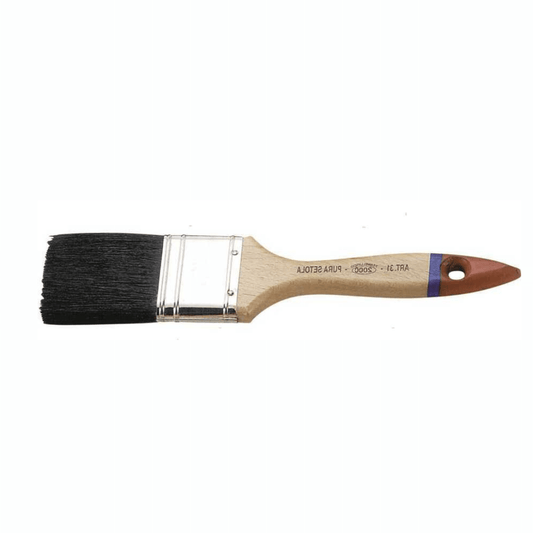Pennellessa professionale per nautica con manico in legno verniciato e pura setola nera per smalti e vernici.