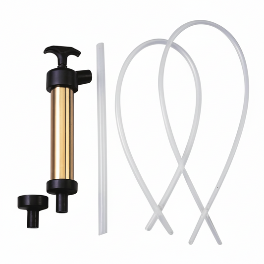 Pompa estrazione olio a siringa in ottone (BG) per motori marini, completa di tubi flessibili da 6, 8 e 12 mm.